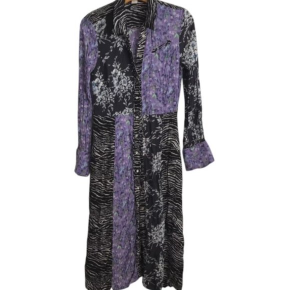 H&M purple and black button down size M - Picture 5 of 12